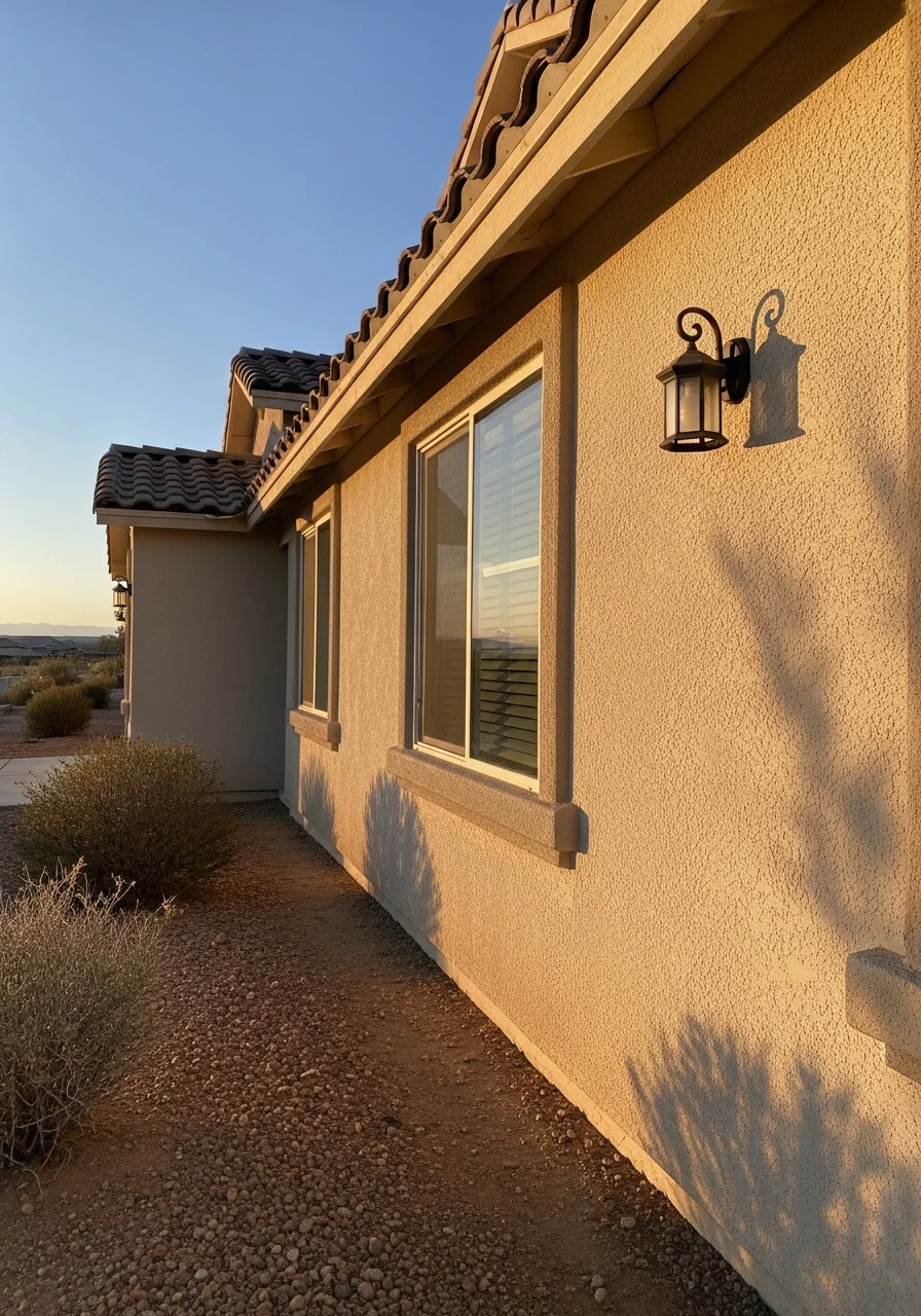 Detail shot of completed residential project in Pahrump showing quality work in rural Nevada setting.