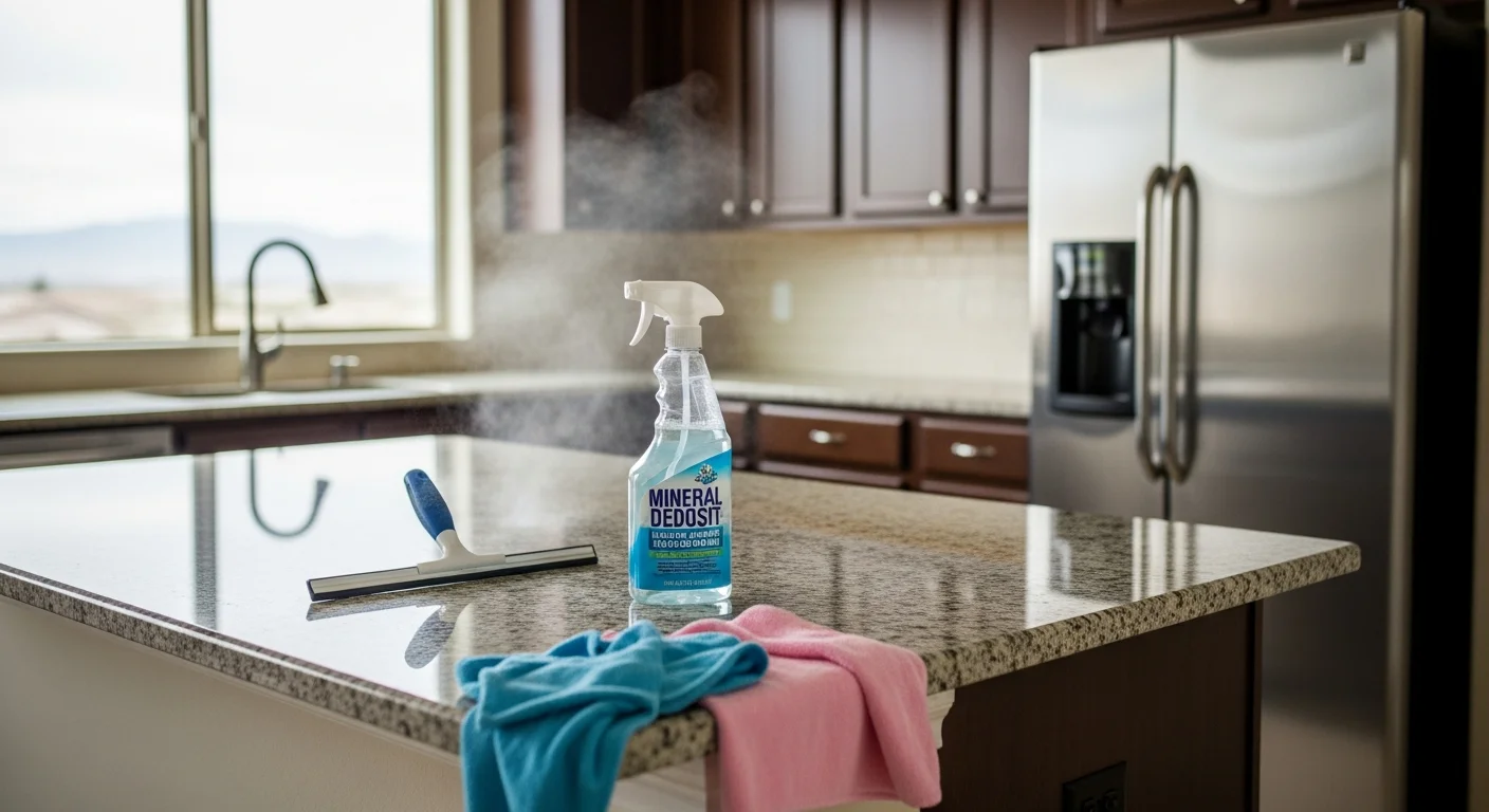 A spotless empty kitchen in a Las Vegas rental home after a professional move out cleaning, with clean appliances, wiped cabinet fronts, and streak-free countertops. Bright overhead lighting shows no dust, grease, or residue on any surface.